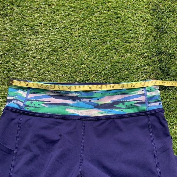 Lululemon Pace Rival Cropped Leggings Pants Hero Blue / Seven Wonders Multi Sz 8 - Picture 11 of 12